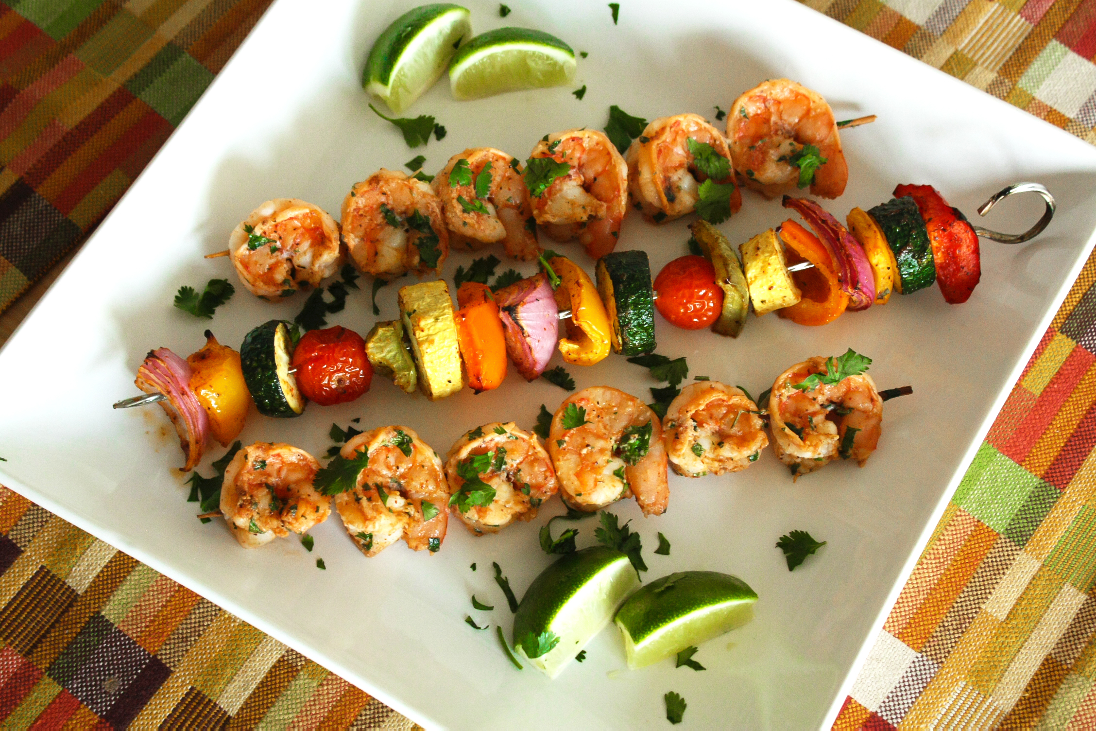 Chili Lime Shrimp And Veggie Kebabs - Ditch The Recipe